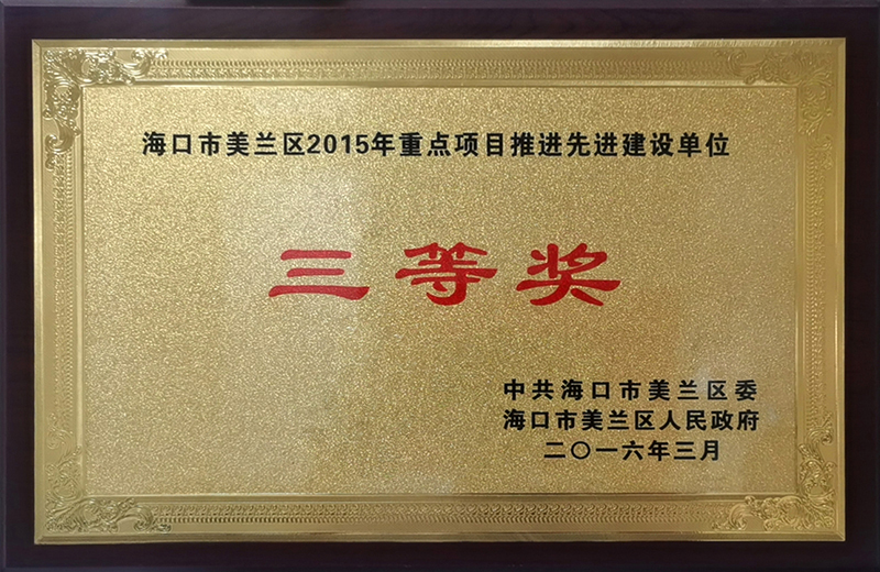 ?？谑忻捞m區(qū)2015年重點項目推進先進建設單位三等獎